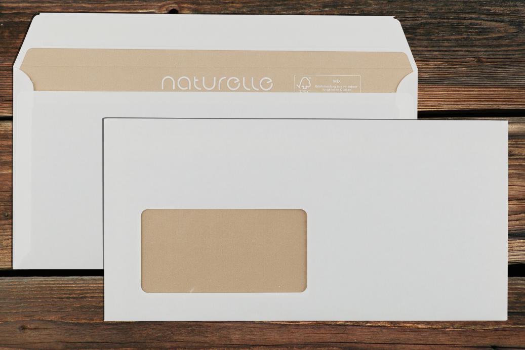 Briefhüllen mit Fenster DL 110x220 mm Haftklebend Cremeweiß 90 g/qm